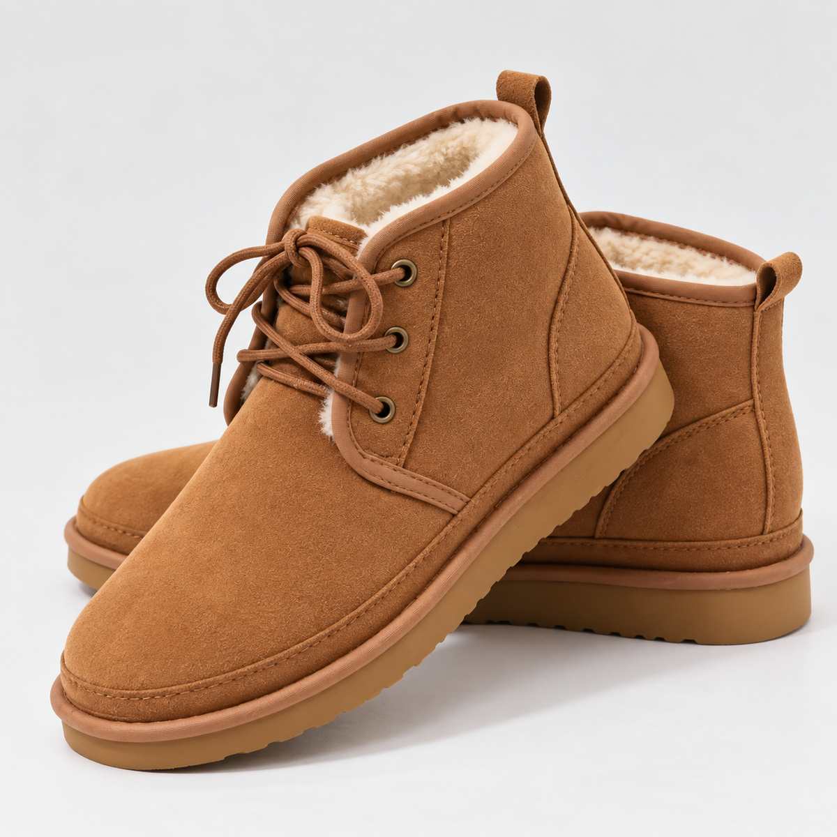 Elena | Suede Women's Ankle Boots with Laces and Warm Lining - Winter Comfort