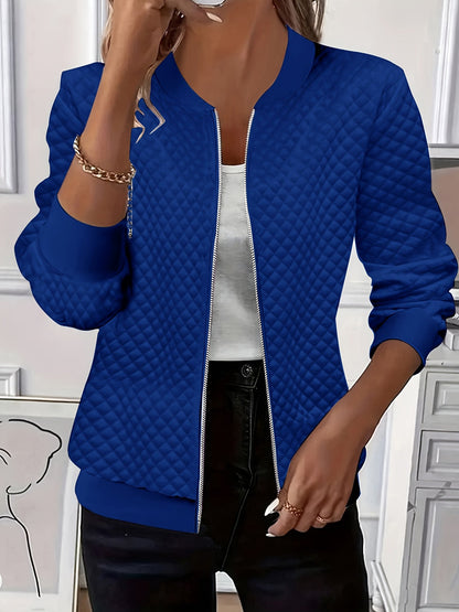 Tamara | Giacca Donna Trapuntata con Texture a Rombi e Colletto Baseball - Eleganza Discreta