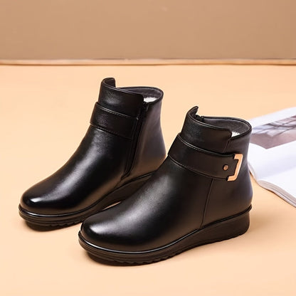 Nadia | Damenstiefeletten mit weichem Futter und niedrigem Keilabsatz - Wärme für jeden Tag
