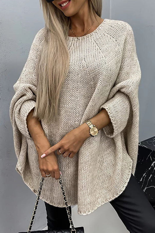 Marta | Poncho in Maglia Donna Girocollo - Eleganza Rilassata