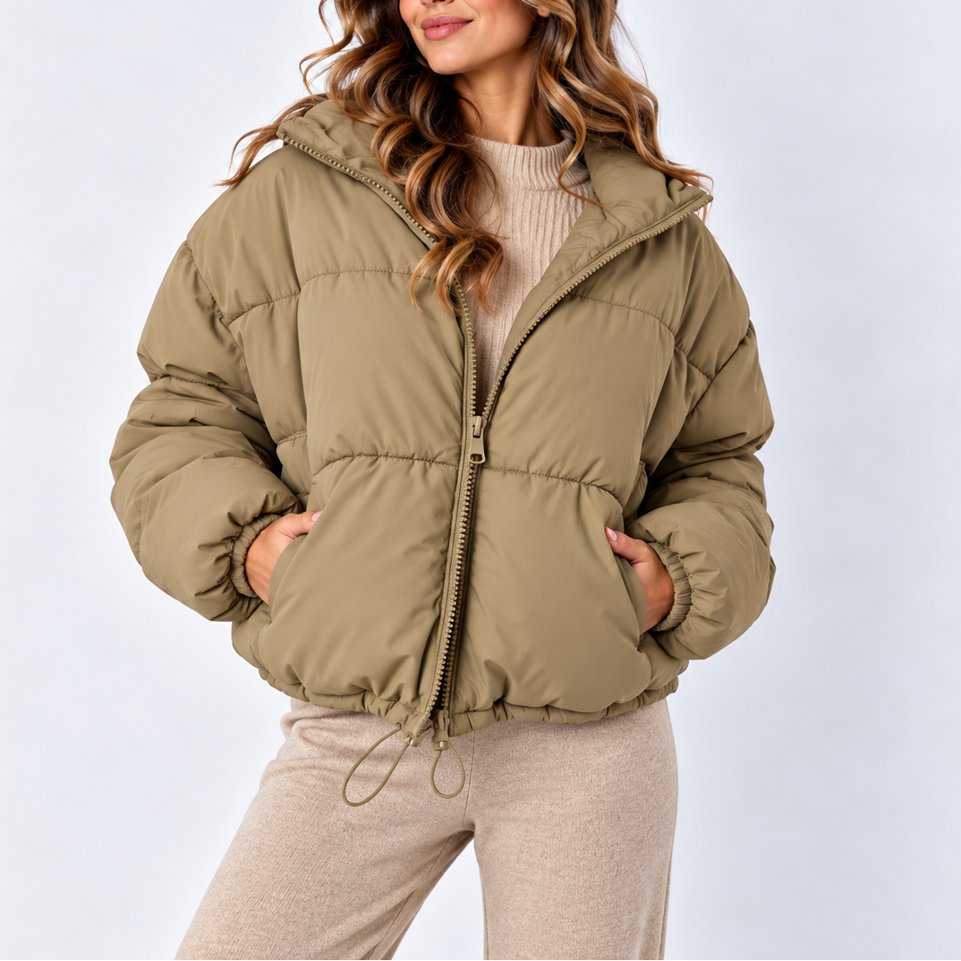 Luciana | Oversized Padded Women's Jacket with High Collar and Pockets - Relaxed Comfort