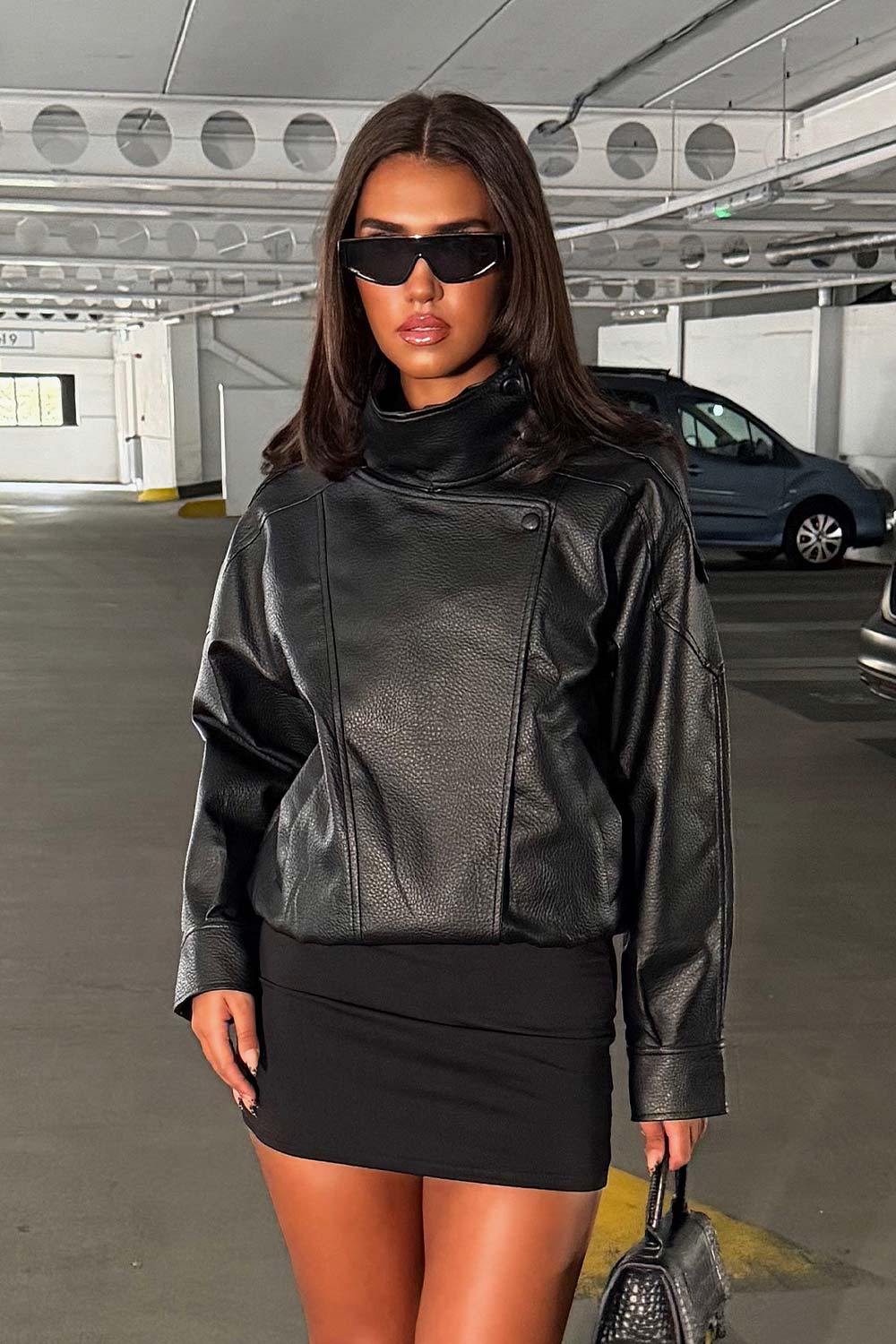Ludmilla | Giacca Donna in Ecopelle con Collo Alto - Carattere Urbano Ogni Giorno