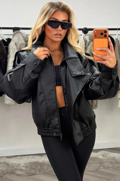 Ludmilla | Giacca Donna in Ecopelle con Collo Alto - Carattere Urbano Ogni Giorno