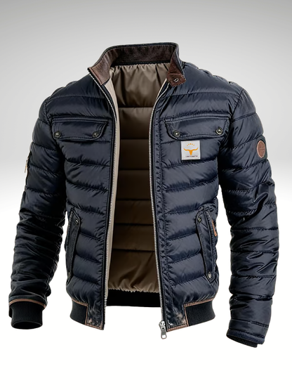 Valerio | Men's Quilted Bomber Jacket with Flap Pockets - Utility Style