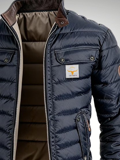 Valerio | Men's Quilted Bomber Jacket with Flap Pockets - Utility Style