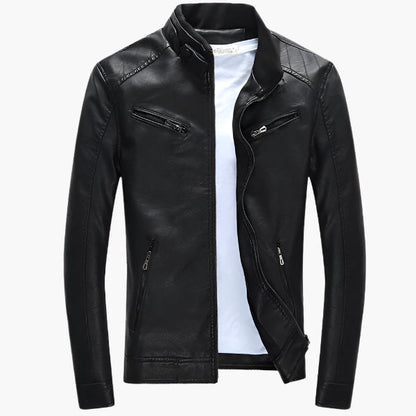 Vincenzo | Men's Faux Leather Biker Jacket - Casual Style for Day and Evening