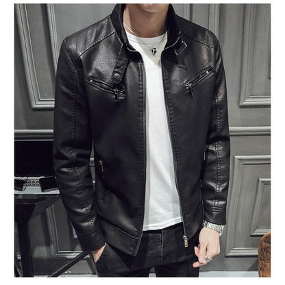 Vincenzo | Men's Faux Leather Biker Jacket - Casual Style for Day and Evening
