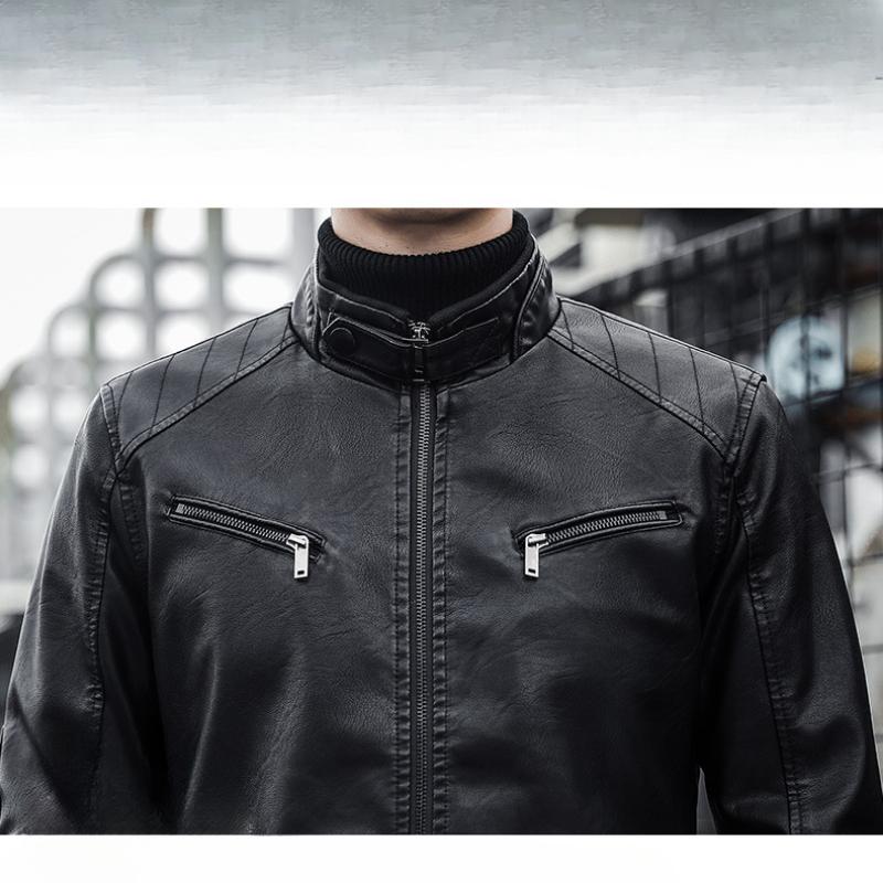Vincenzo | Men's Faux Leather Biker Jacket - Casual Style for Day and Evening