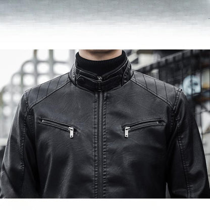 Vincenzo | Men's Faux Leather Biker Jacket - Casual Style for Day and Evening