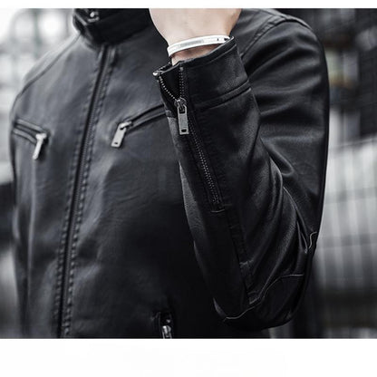 Vincenzo | Men's Faux Leather Biker Jacket - Casual Style for Day and Evening
