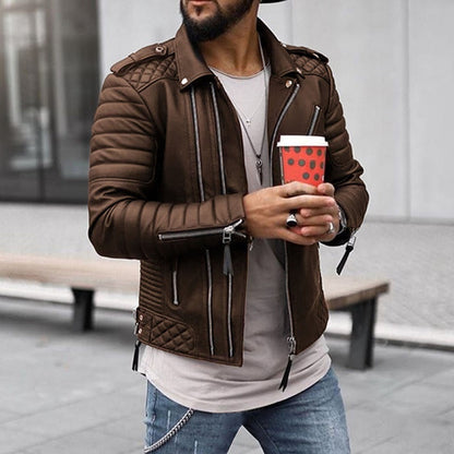 Gaetano | Men's Padded Leather-Look Jacket for Autumn - Structured Warmth
