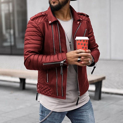 Gaetano | Men's Padded Leather-Look Jacket for Autumn - Structured Warmth