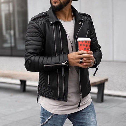 Gaetano | Men's Padded Leather-Look Jacket for Autumn - Structured Warmth