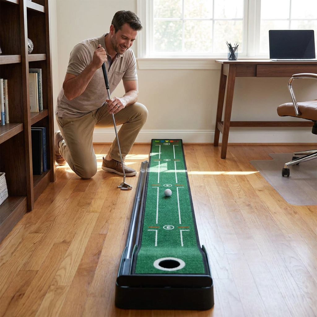 Tappetino per Putter da Golf Portatile con Piastra di Bloccaggio - problem