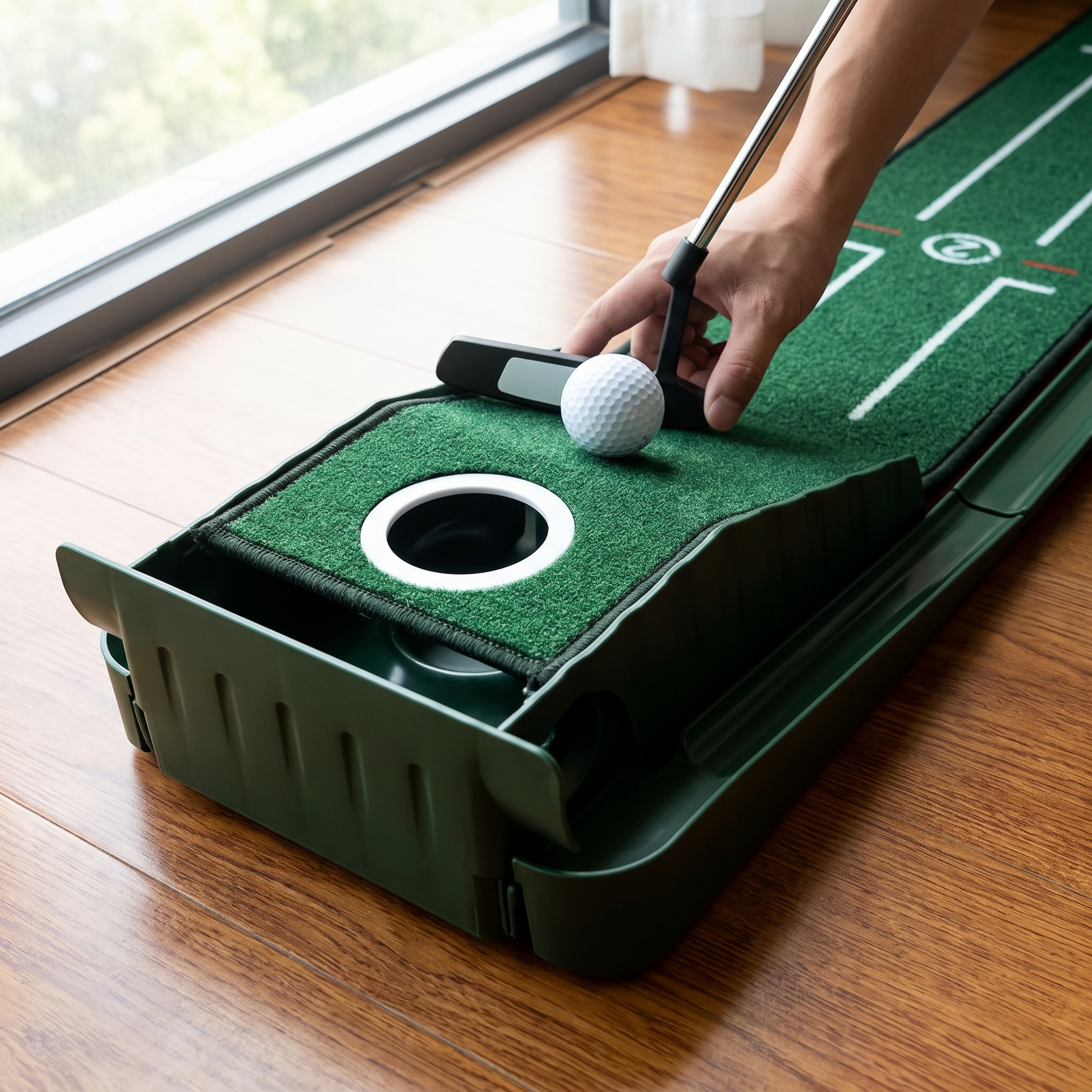 Tappetino per Putter da Golf Portatile con Piastra di Bloccaggio - Default - hero