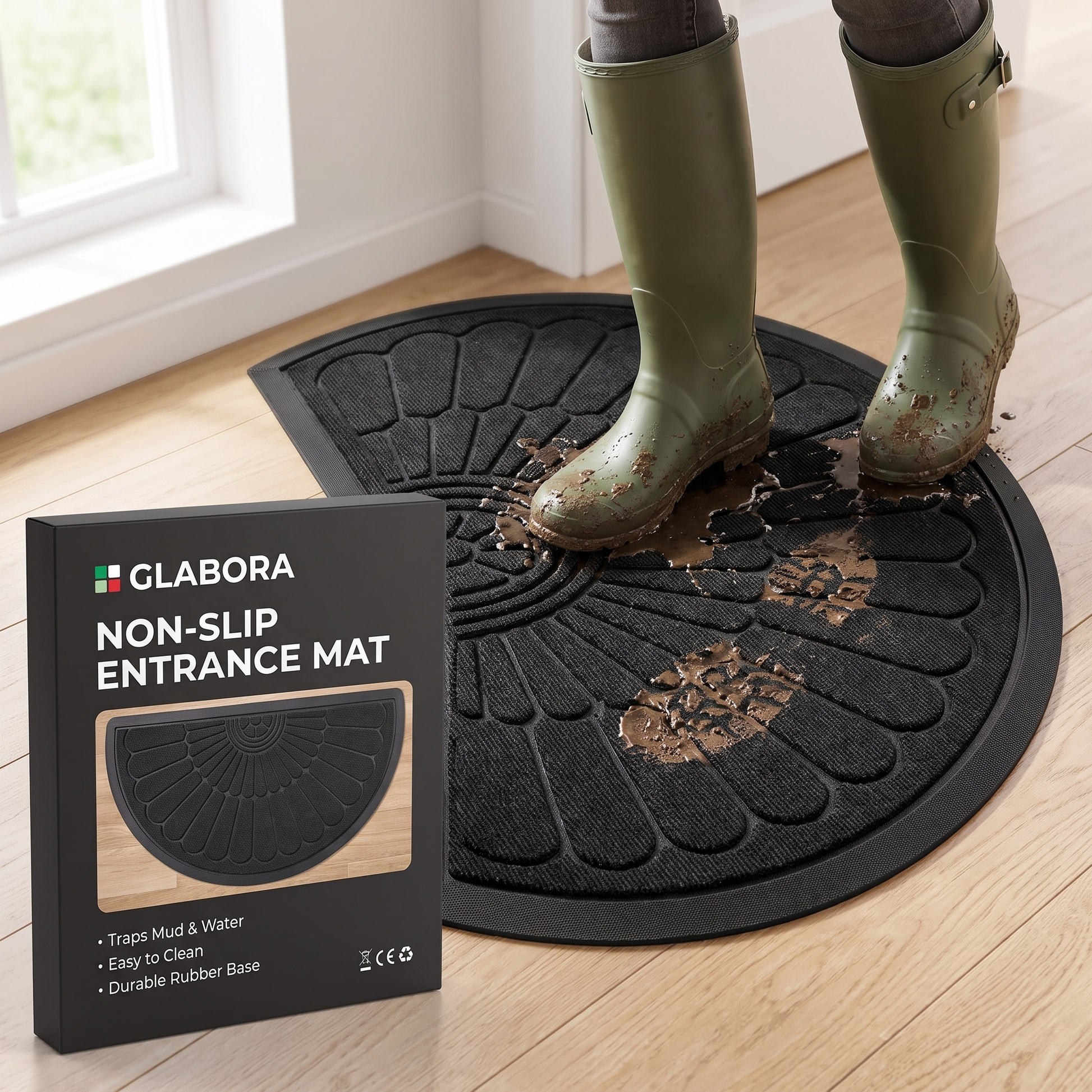Non-Slip Entrance Mat GLABORA - lifestyle with packaging