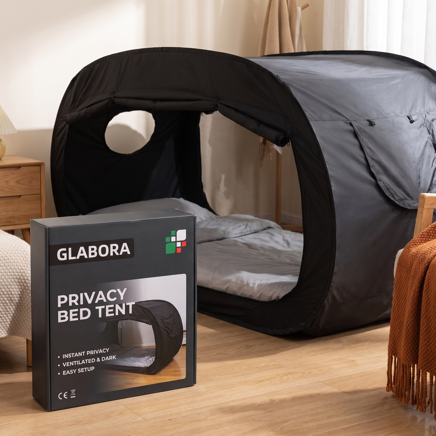 GLABORA product - lifestyle with packaging