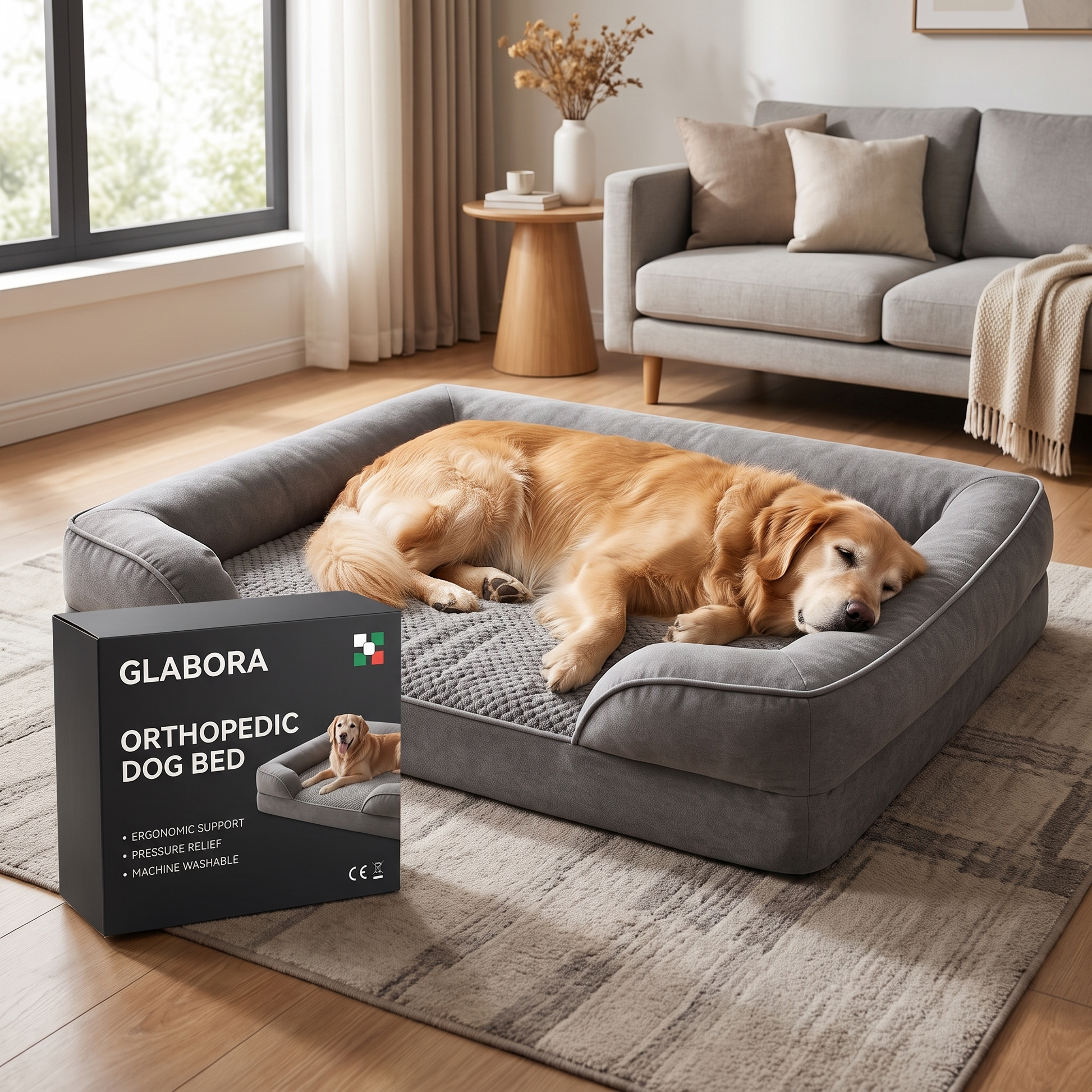 Orthopedic Dog Bed GLABORA - Grey variant