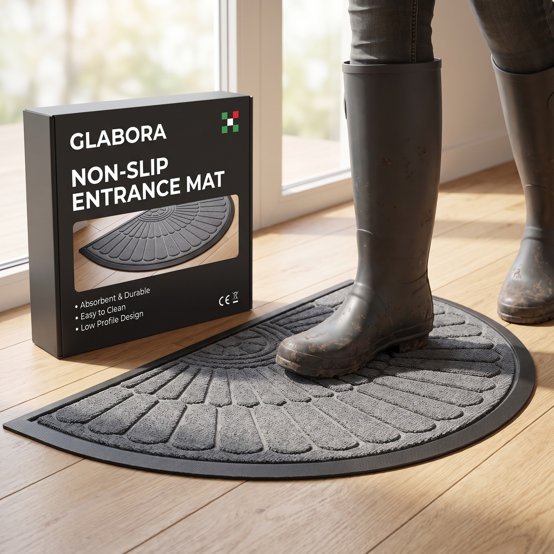 Non-Slip Entrance Mat GLABORA - Grey variant