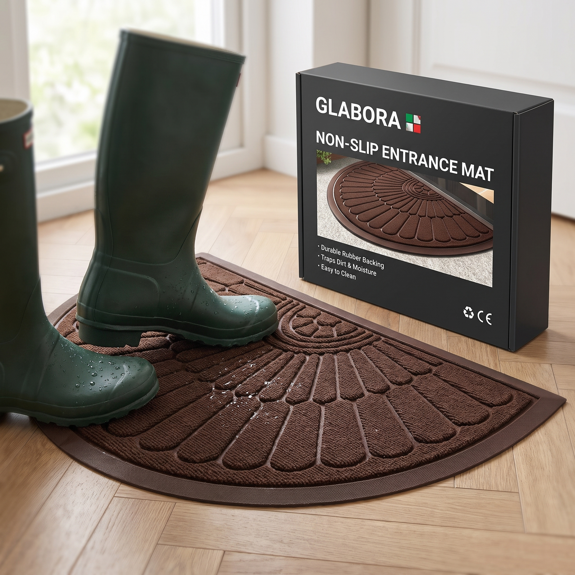 Non-Slip Entrance Mat GLABORA - Brown variant