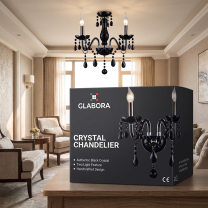 Crystal Chandelier GLABORA - lifestyle with packaging
