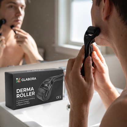 Derma Roller GLABORA - lifestyle with packaging