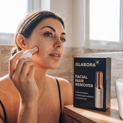 Facial Hair Remover GLABORA - lifestyle with packaging