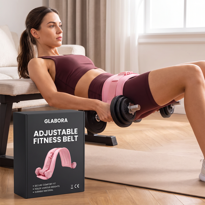 Adjustable Fitness Belt GLABORA - lifestyle with packaging