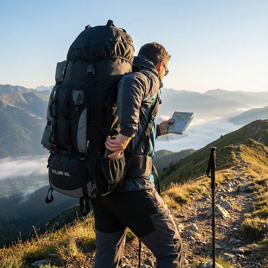 Waterproof Hiking Backpack 90 Liters with Ergonomic Comfort - Ideal for Hiking and Camping