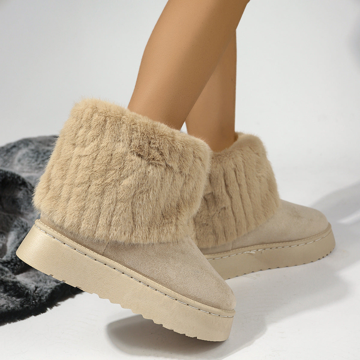 Prisca | Women's Winter Slip-On Ankle Boots with 4 cm Platform - Modern, Clean Lines