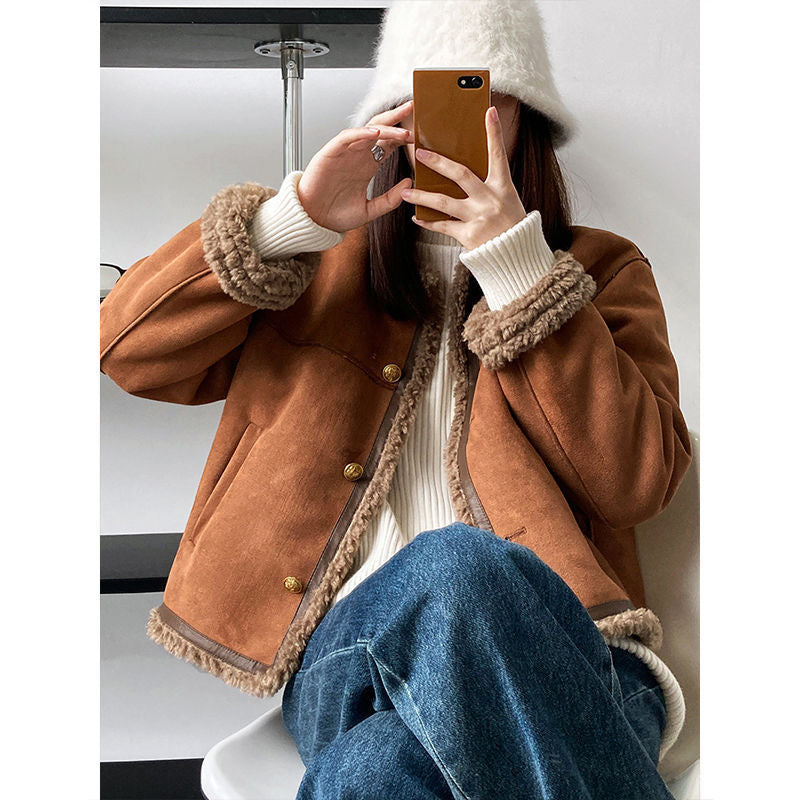 Cleo | Oversize-Damenjacke in Lammfelloptik - Kuschelige Weichheit