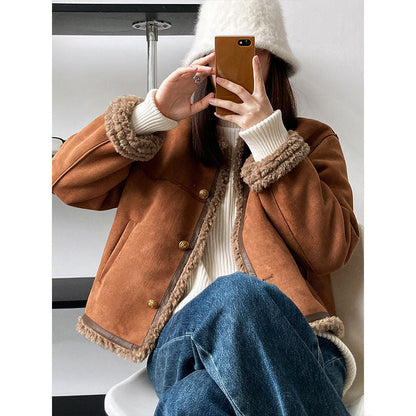 Cleo | Oversize-Damenjacke in Lammfelloptik - Kuschelige Weichheit