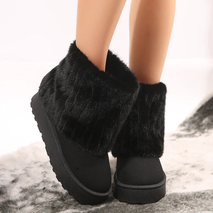 Prisca | Women's Winter Slip-On Ankle Boots with 4 cm Platform - Modern, Clean Lines