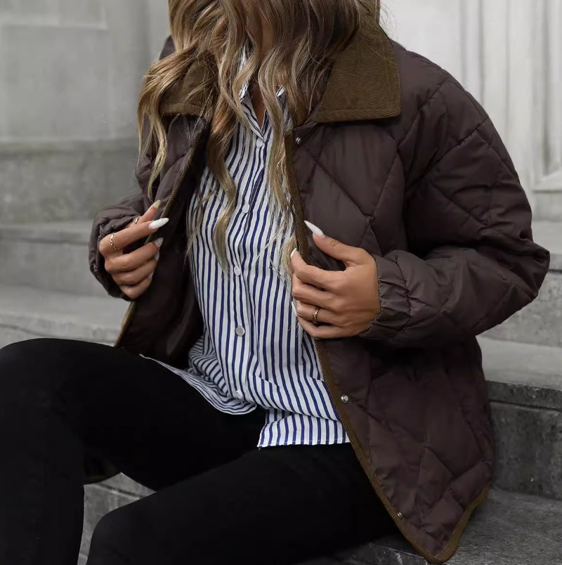 Brigida | Giacca Donna Trapuntata con Colletto a Revers - Eleganza Vintage