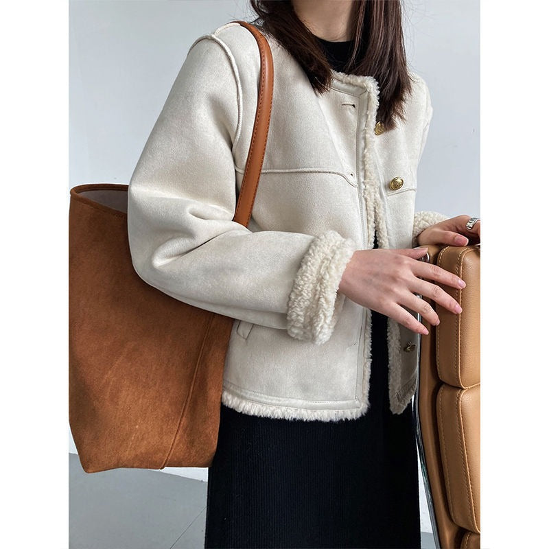 Cleo | Oversize-Damenjacke in Lammfelloptik - Kuschelige Weichheit