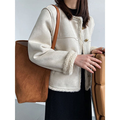 Cleo | Oversize-Damenjacke in Lammfelloptik - Kuschelige Weichheit