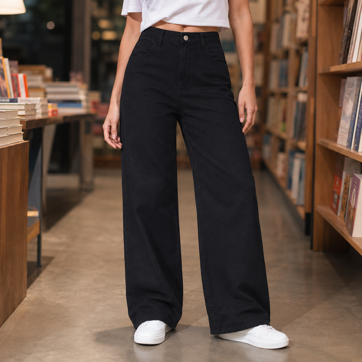 Rufina | Jeans Donna a Vita Alta e Gamba Larga - Comfort Casual