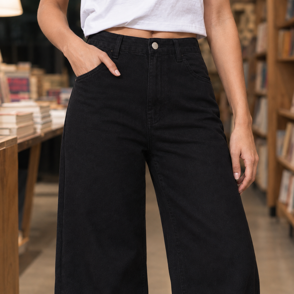 Rufina | Jeans Donna a Vita Alta e Gamba Larga - Comfort Casual