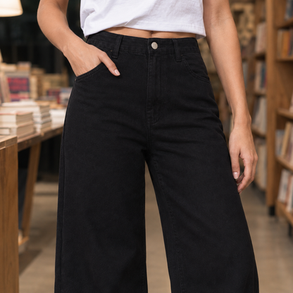 Rufina | Jeans Donna a Vita Alta e Gamba Larga - Comfort Casual