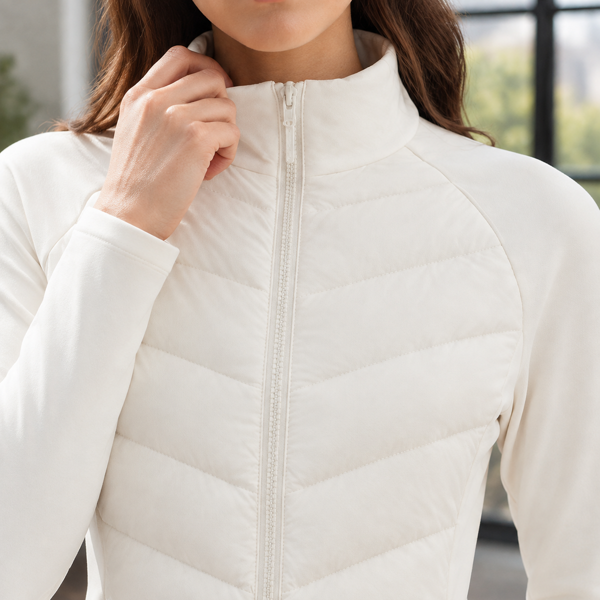 Doriana | Schmal geschnittene gesteppte Damenjacke mit Chevron-Muster - Leichte Wärme