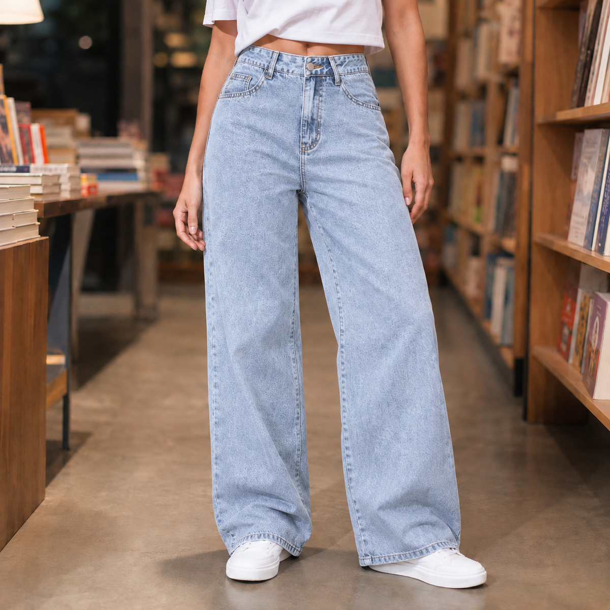 Rufina | Jeans Donna a Vita Alta e Gamba Larga - Comfort Casual
