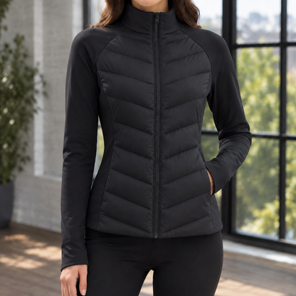 Doriana | Schmal geschnittene gesteppte Damenjacke mit Chevron-Muster - Leichte Wärme