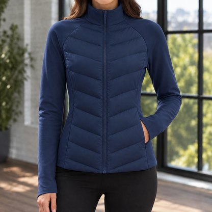 Doriana | Schmal geschnittene gesteppte Damenjacke mit Chevron-Muster - Leichte Wärme