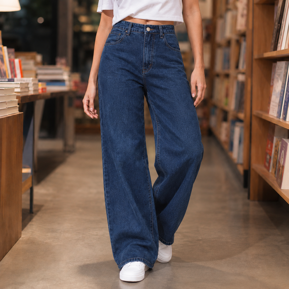 Rufina | Jeans Donna a Vita Alta e Gamba Larga - Comfort Casual