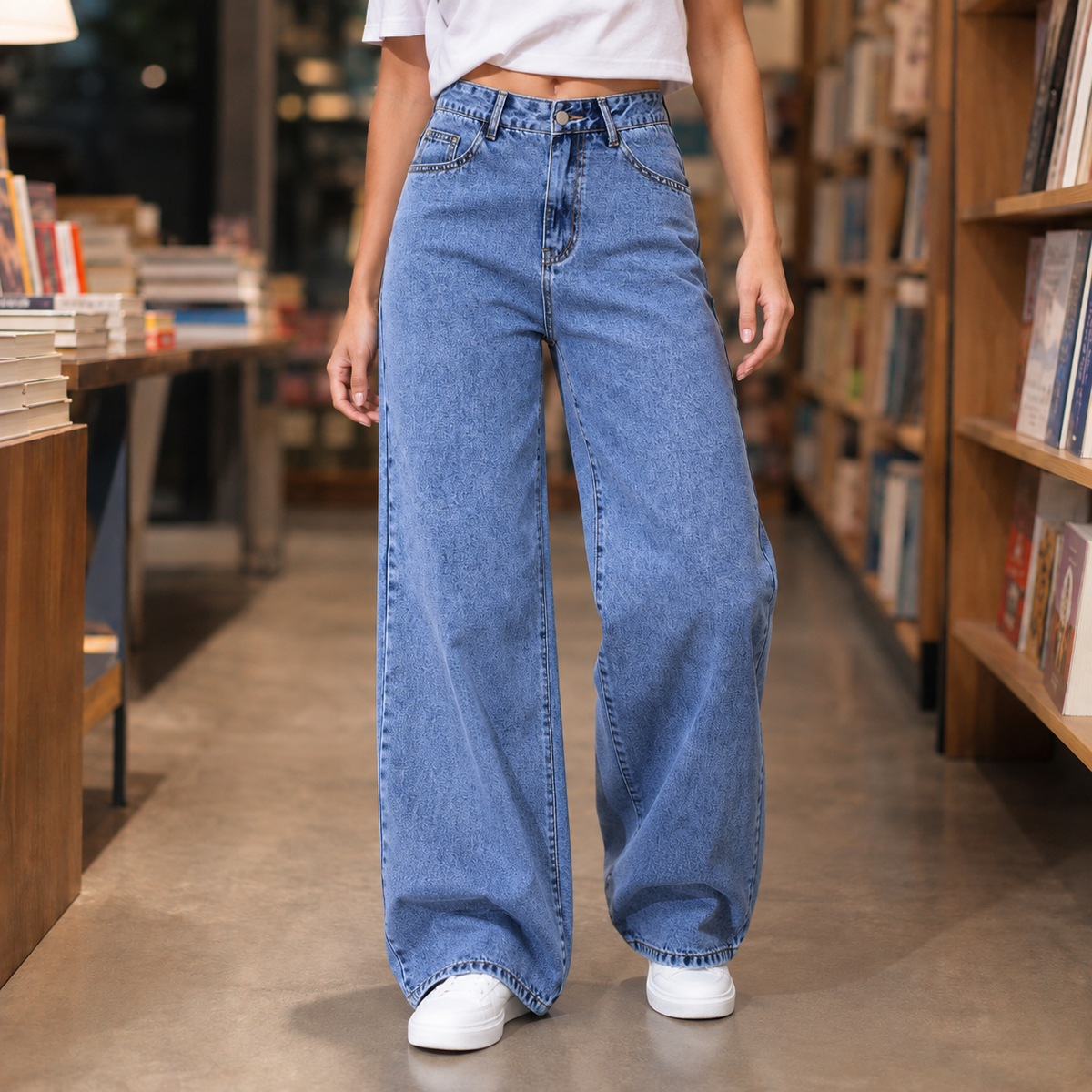 Rufina | Jeans Donna a Vita Alta e Gamba Larga - Comfort Casual