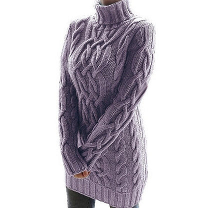 Roberta | Abito Maglione Donna a Trecce con Collo Alto - Calore Elegante
