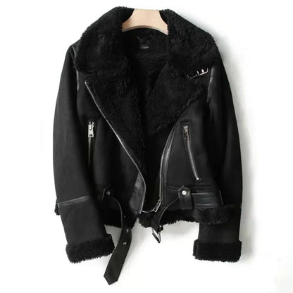 Oriana | Women's Biker Jacket with Sherpa Lining - Warmth for Fall and Winter
