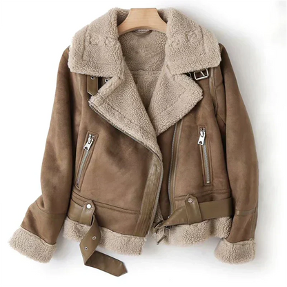Oriana | Women's Biker Jacket with Sherpa Lining - Warmth for Fall and Winter