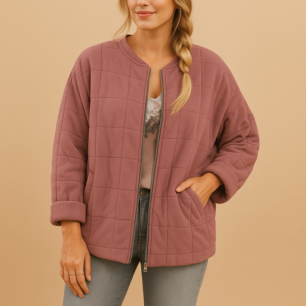 Ambra | Relaxed-Fit Quilted Women's Jacket with High Collar and Side Pockets - Lightweight Comfort