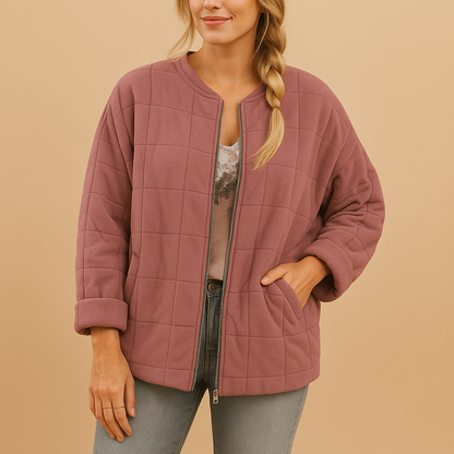 Ambra | Relaxed-Fit Quilted Women's Jacket with High Collar and Side Pockets - Lightweight Comfort